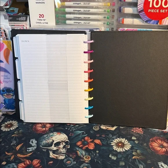 Happy Planner Black & Gold Classic Premium Cover w/ Rainbow discs - undated NEW - Picture 6 of 9